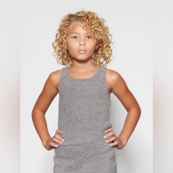 NWT Skims Toddler Cozy Knit Tank Top Smoke Color Size 6/7 Girls - Picture 1 of 7